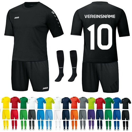 Trikot Team 16er Satz - Hose , Stutzenstrumpf , Vereinsname und Nummer